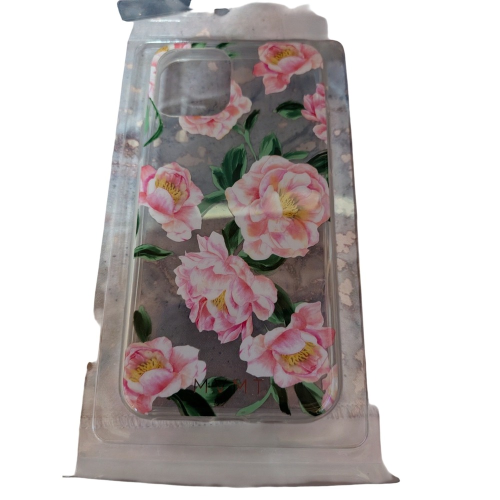 MVMT Pink Peony Floral Clear iPhone Case‎ Botanical Protective Cover New